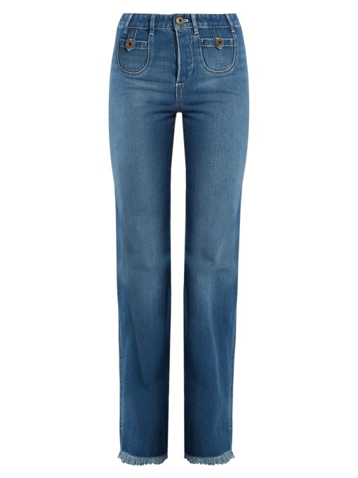 Frayed hem high-rise straight-leg jeans | Chloé | MATCHESFASHION.COM UK