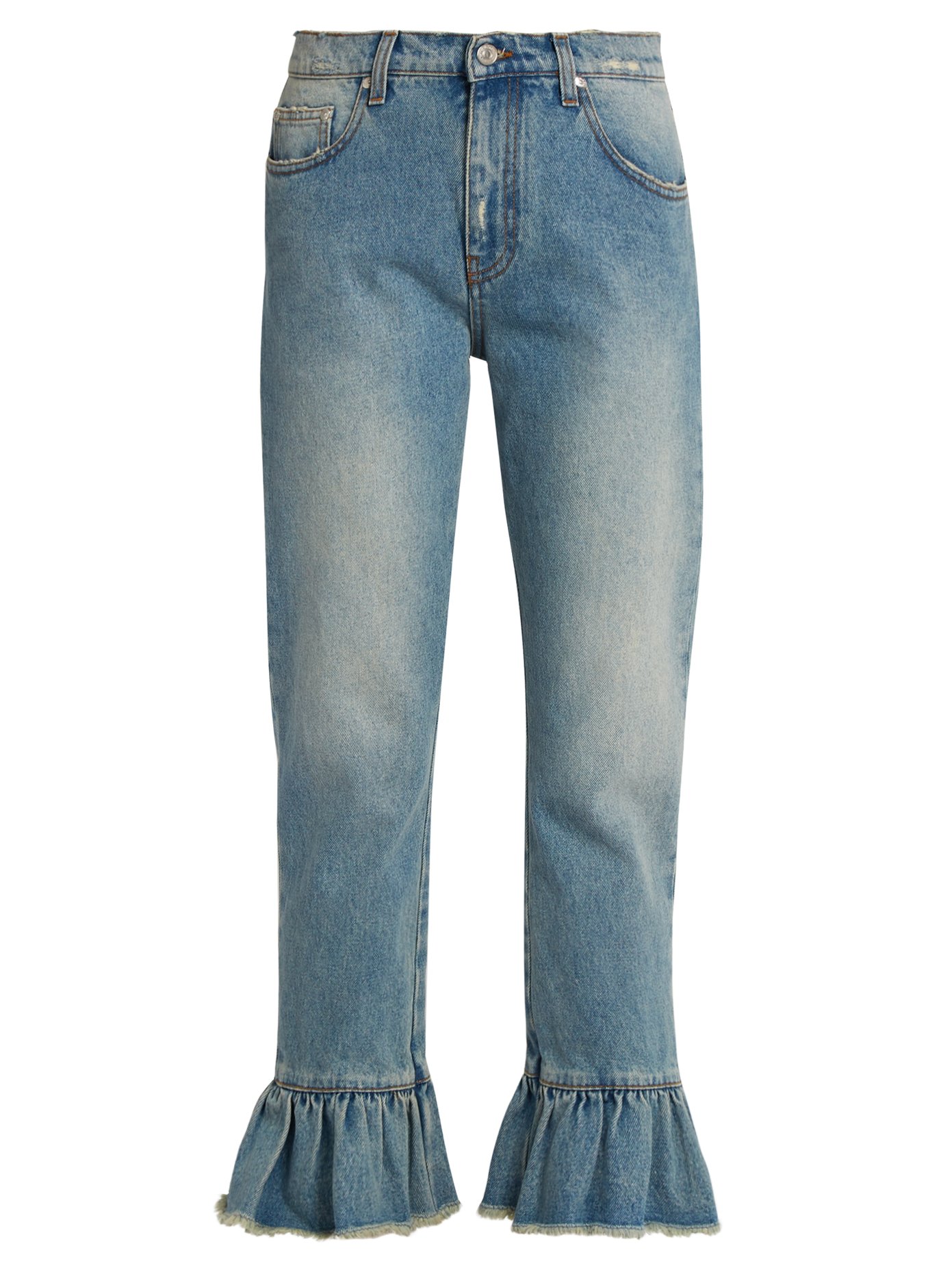 ruffle crop jeans