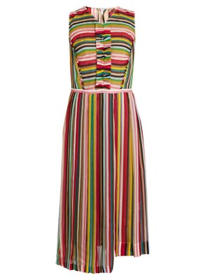 Striped sleeveless silk-chiffon dress | No. 21 | MATCHESFASHION UK