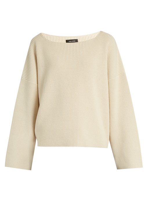 ISABEL MARANT Fly Scoop-Neck Cotton And Wool-Blend Sweater in Colour ...