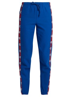 blue champion track pants