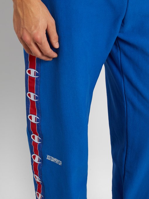 blue champion track pants