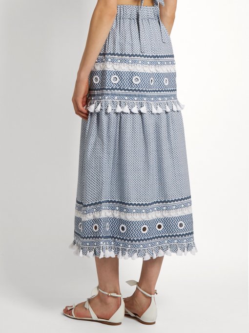 Ataliya eyelet-embellished cotton midi skirt | Dodo Bar Or ...