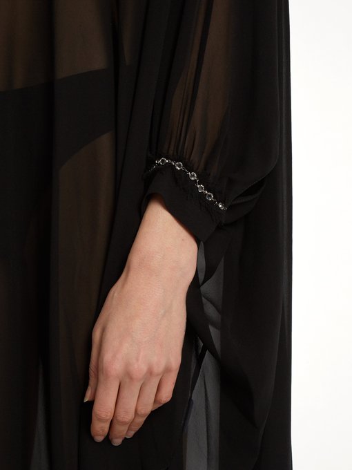 Embellished-cuffs silk-georgette cover-up | Kalmar | MATCHESFASHION US