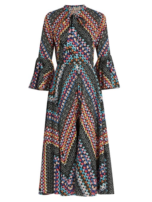 TEMPERLEY LONDON Kaleidoscope-Print Cotton Dress, Colour: Black | ModeSens