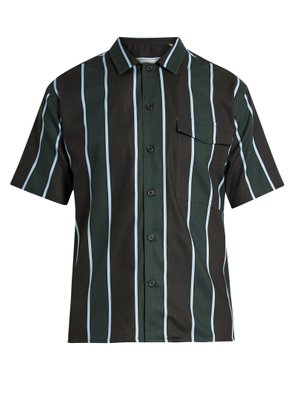 Short-sleeved striped cotton-blend shirt | AMI | MATCHESFASHION UK