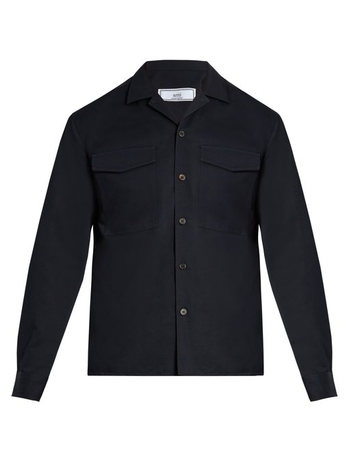 Notch-lapel cotton-blend shirt | AMI | MATCHESFASHION UK