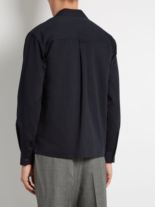 Notch-lapel cotton-blend shirt | AMI | MATCHESFASHION UK