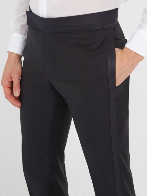 panelled wool-blend tuxedo trousers 