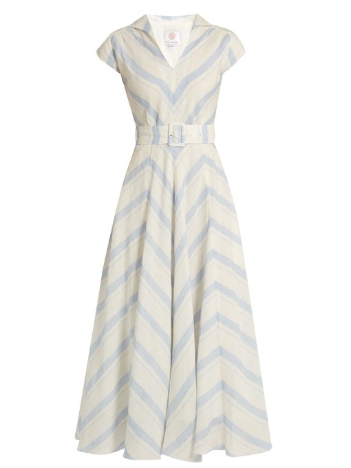 Chevron-striped linen dress | Gül Hürgel | MATCHESFASHION.COM US