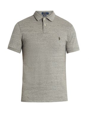 Slim-fit cotton-mesh polo shirt | Polo 