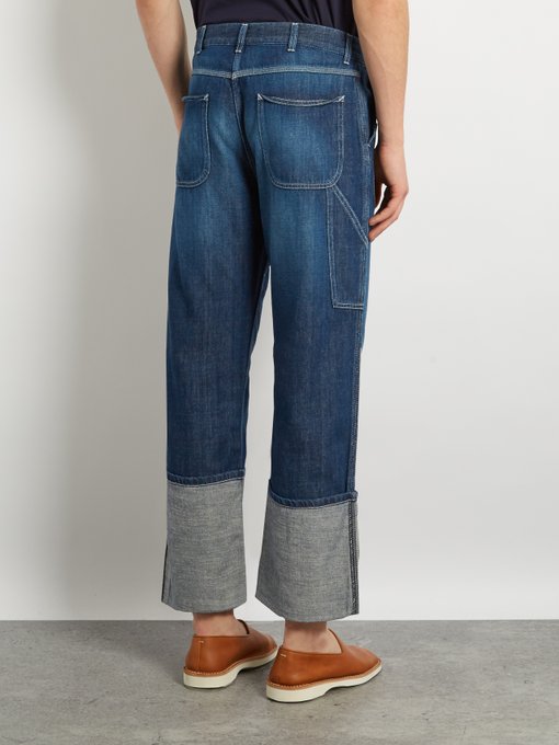 LOEWE Turn-Up Cuffs Straight-Leg Cropped Jeans in Indigo | ModeSens