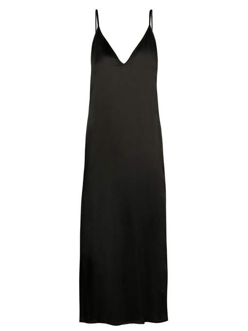 V-neck silk-satin midi slip dress | Raey | MATCHESFASHION UK