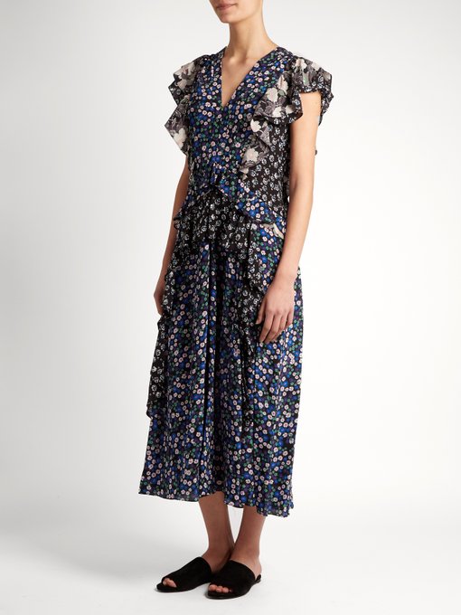 Patchwork floral-print silk dress | Rebecca Taylor | MATCHESFASHION.COM UK
