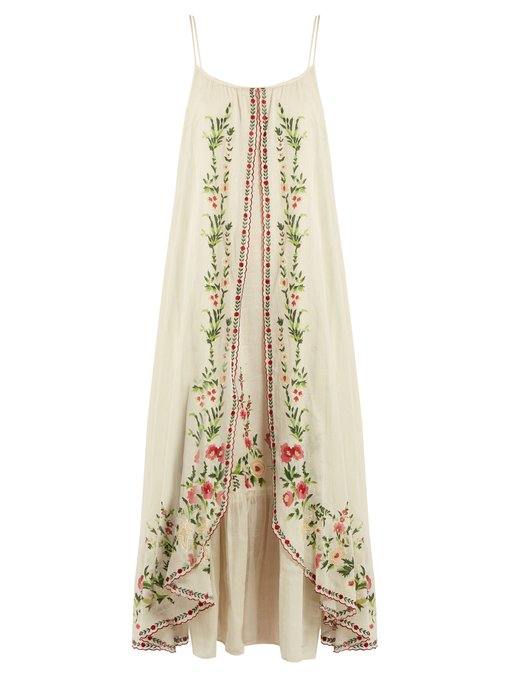 Josephine Floral Embroidered Cotton Dress Mes Demoiselles Matchesfashion Uk