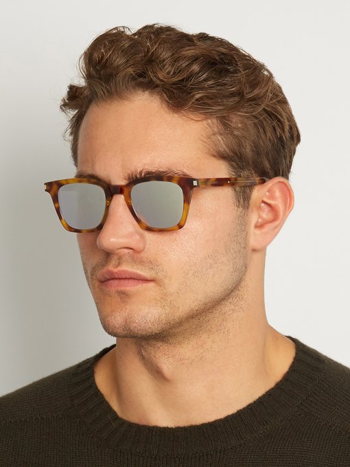 D-frame tortoiseshell acetate sunglasses | Saint Laurent ...