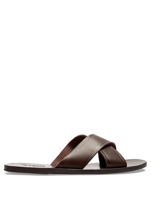 ANCIENT GREEK SANDALS Kritonas Leather Sandals, Colour: Mahogony-Brown ...