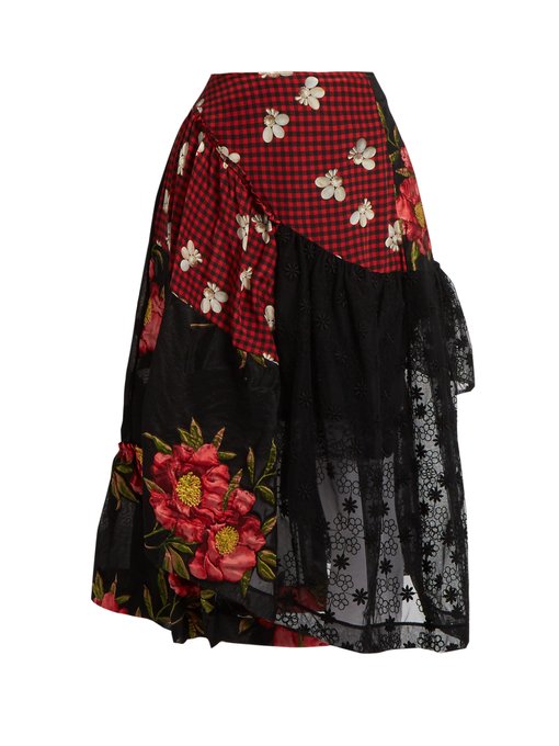 Asymmetric embroidered panelled skirt | Simone Rocha | MATCHESFASHION UK