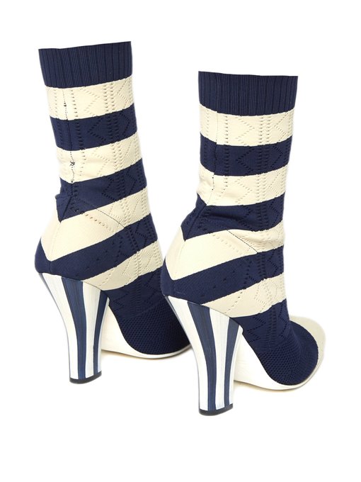 Striped sock boots | Fendi | MATCHESFASHION.COM US