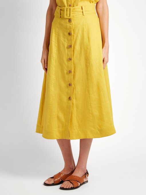 Button-down A-line linen midi skirt | Sea | MATCHESFASHION.COM UK