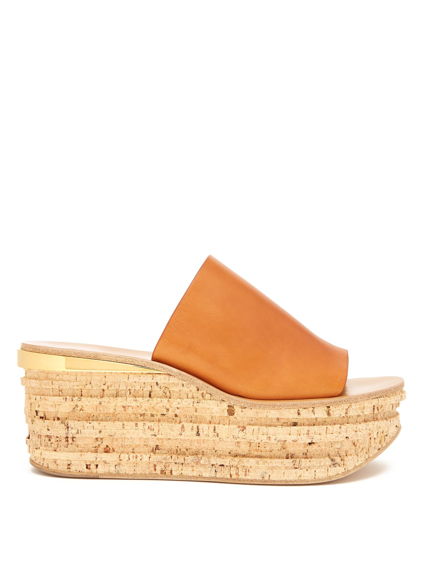 leather wedge mules