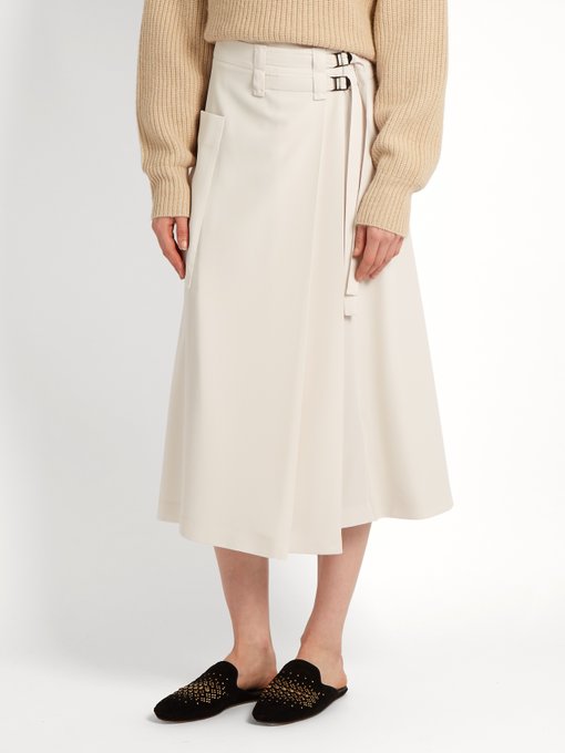 Wool-gabardine wrap skirt | Bottega Veneta | MATCHESFASHION UK