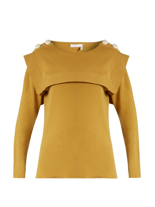 Sailor-collar buttoned-shouder cotton sweater | Chloé | MATCHESFASHION ...