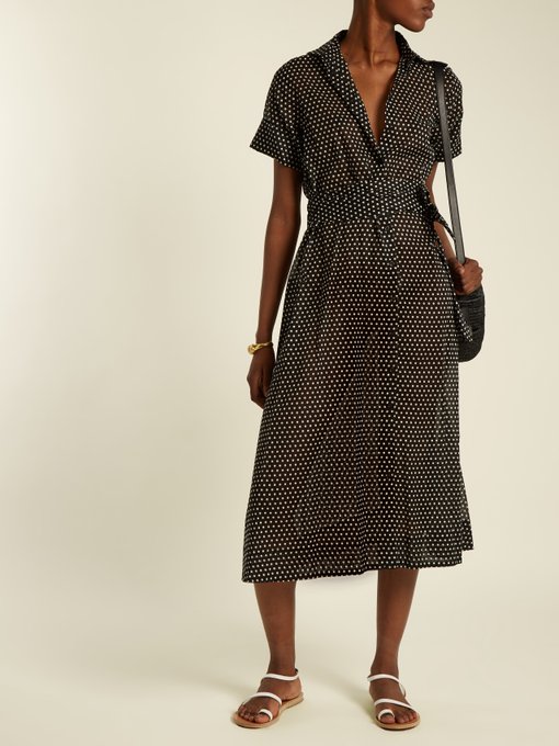 Polka-dot print cotton shirtdress | Lisa Marie Fernandez ...