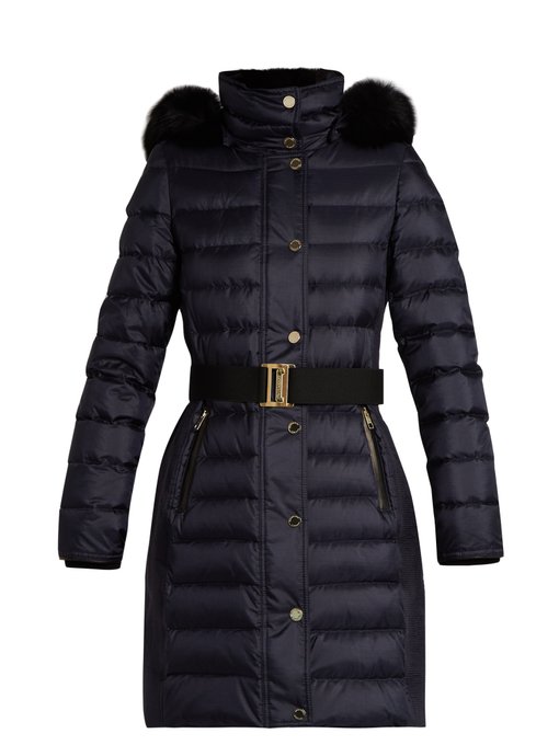 Abbeydale fur-trimmed quilted down coat 