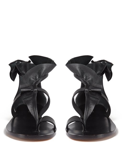 Audry ruffle-trimmed flat leather sandals | Isabel Marant ...