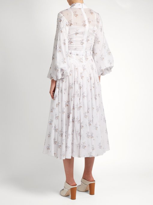 Anel floral-print cotton-voile midi dress | Emilia Wickstead ...