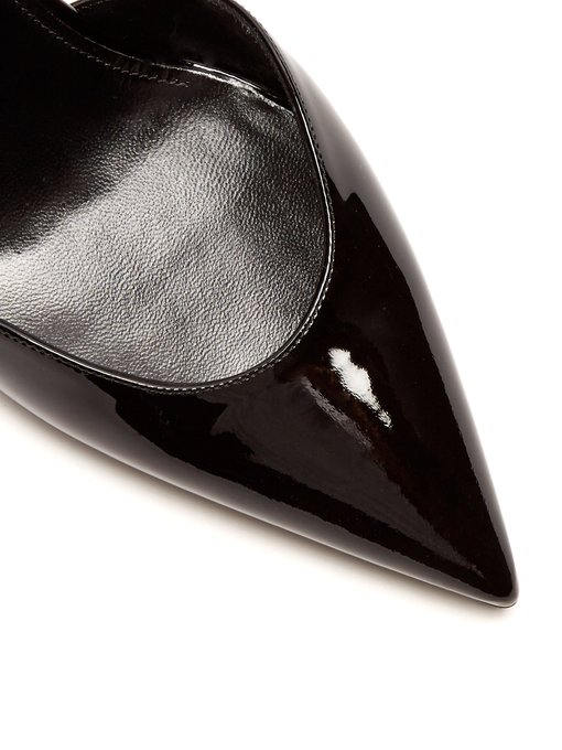 Edie ruffle-trimmed patent-leather pumps | Saint Laurent ...
