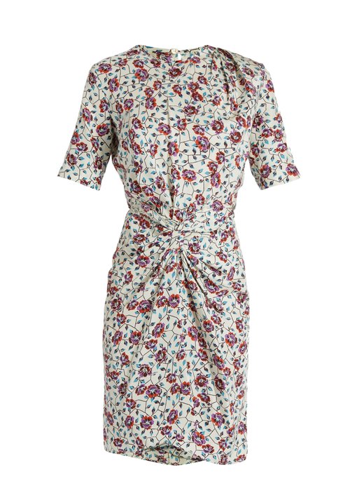 ISABEL MARANT Rehora Floral-Print Silk-Habotai Dress in Colour: Cream ...