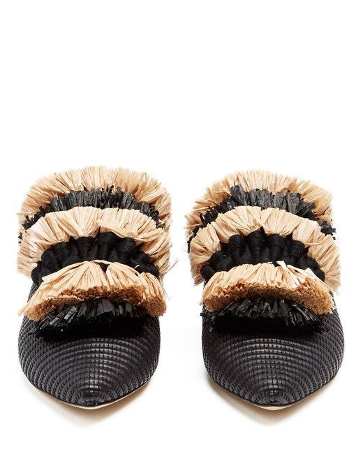 Anetta fringed-tassel raffia slipper shoes | Sanayi 313 | MATCHESFASHION US