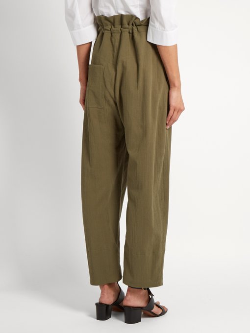 Drawcord-waist cotton-cheesecloth trousers | Stella McCartney ...