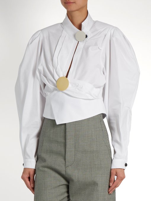 Gigot-sleeve wrap cotton blouse | Jacquemus | MATCHESFASHION US