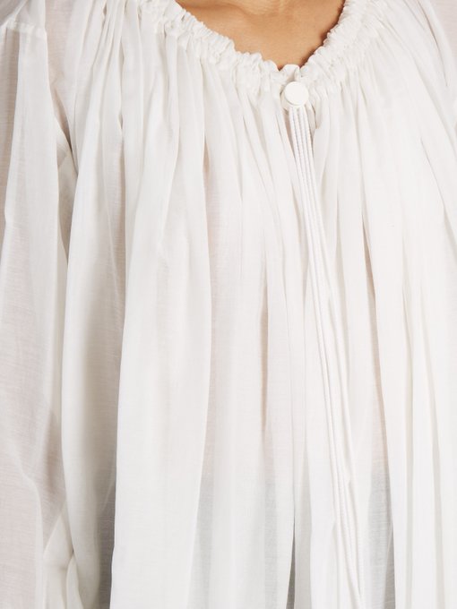 Drawstring-neck cotton-blend blouse | Joseph | MATCHESFASHION UK