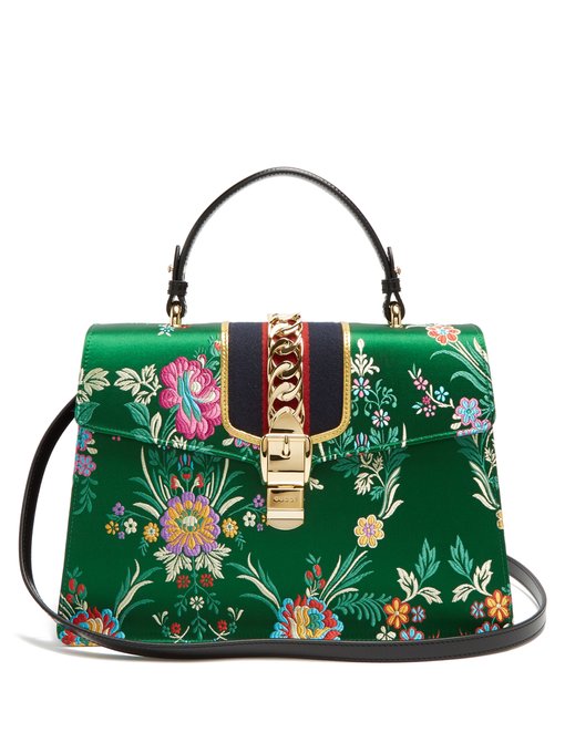 Sylvie floral-jacquard shoulder bag | Gucci | MATCHESFASHION US