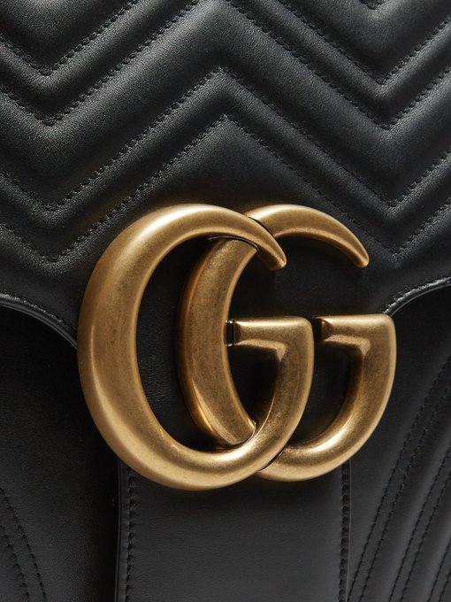 GUCCI Gg Marmont Maxi Quilted-Leather Shoulder Bag in Colour: Black ...
