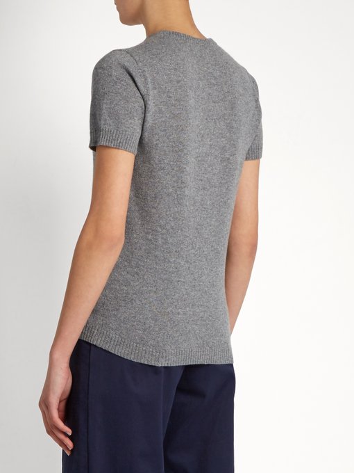BELLA FREUD Art Short-Sleeved Cashmere Sweater, Colour: Grey | ModeSens