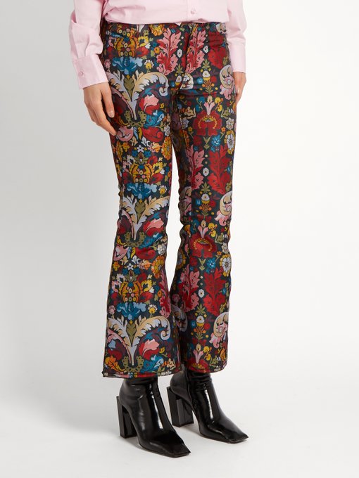 Floral-brocade cropped trousers | Marques'Almeida | MATCHESFASHION US