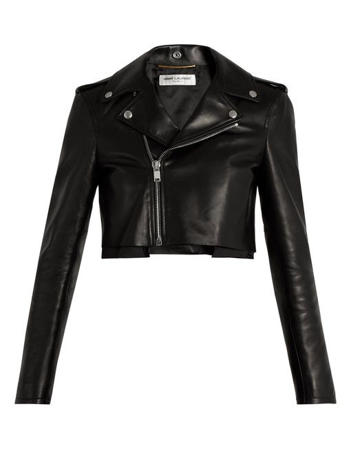 Cropped leather jacket | Saint Laurent | MATCHESFASHION US