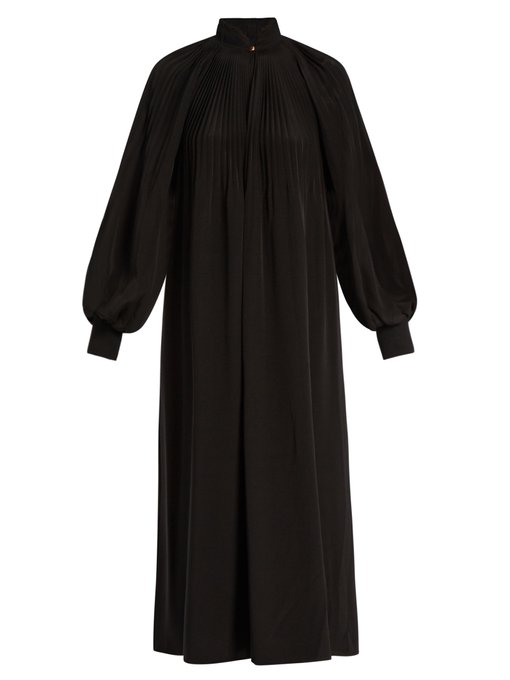 tibi black pleated dress