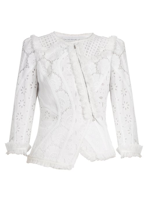Asymmetric broderie-anglaise cotton jacket | Andrew Gn | MATCHESFASHION UK