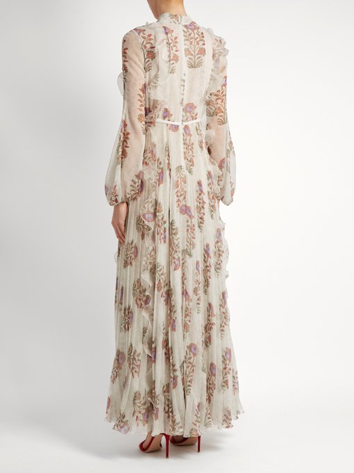 Floral-print ruffled silk-chiffon dress | Giambattista Valli ...