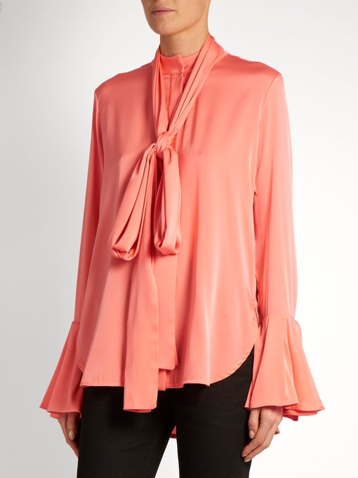 Lucky neck-tie stretch silk-satin blouse | Ellery | MATCHESFASHION.COM US