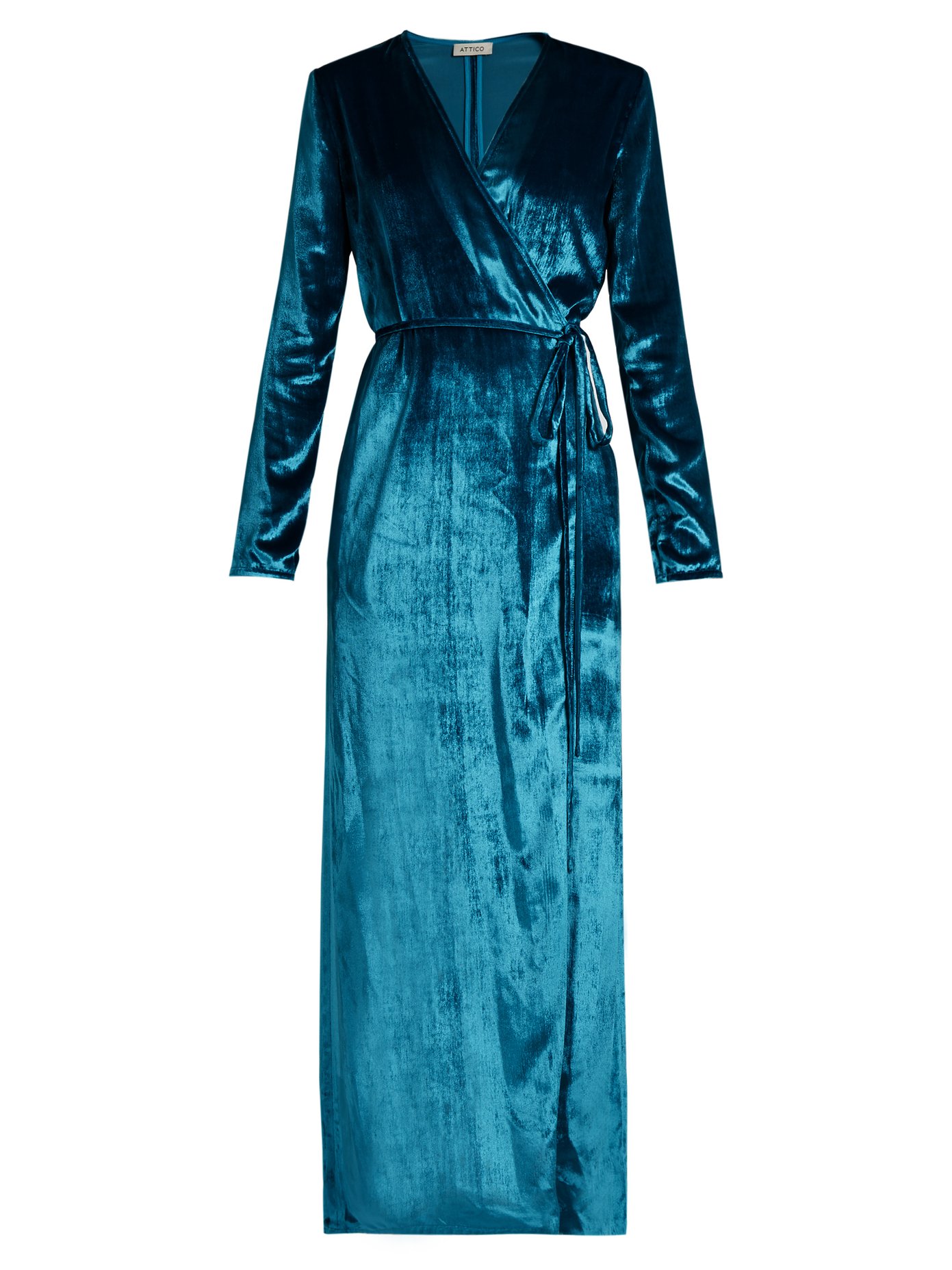 attico velvet wrap dress