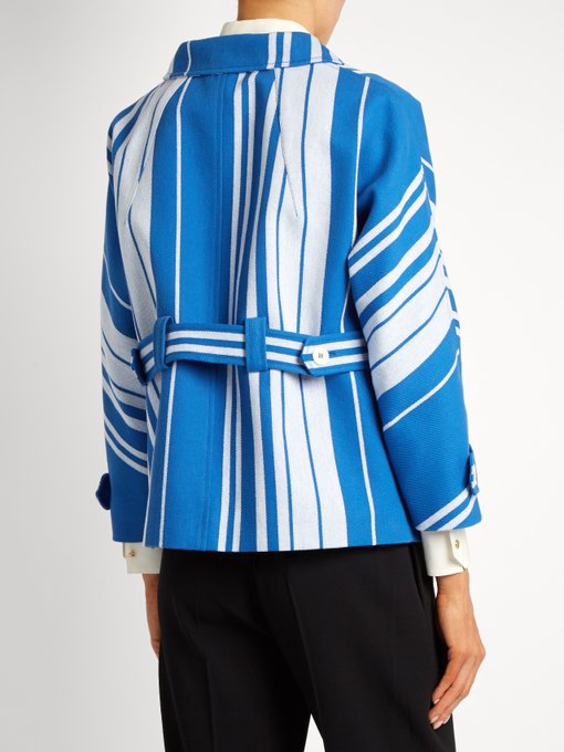 Fur-collar striped cotton jacket展示图