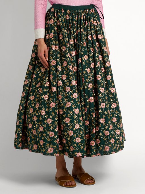 Floral-embellished cotton skirt | Ashish | MATCHESFASHION US