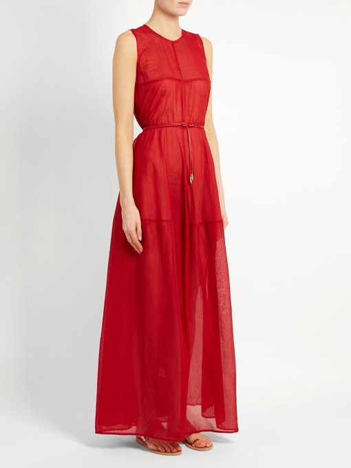 Tiered semi-sheer cotton-voile dress | On the Island | MATCHESFASHION ...